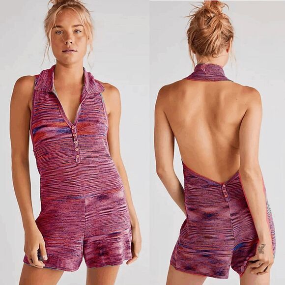 Free People Summer Nights Romper - Pink - Picture 1 of 1